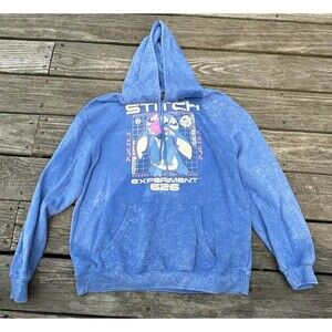 Disney Lilo & Stitch Experiment 626 Hoodie Sweatshirt Blue SZ L